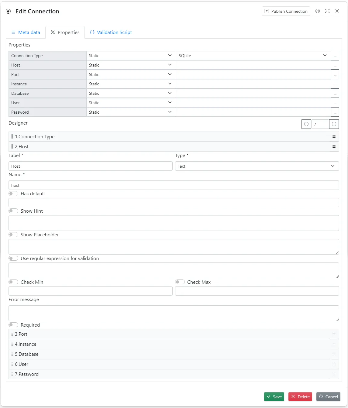 Properties Tab