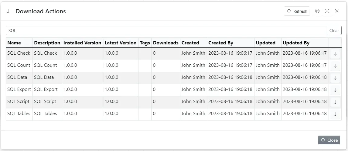 Download Actions
