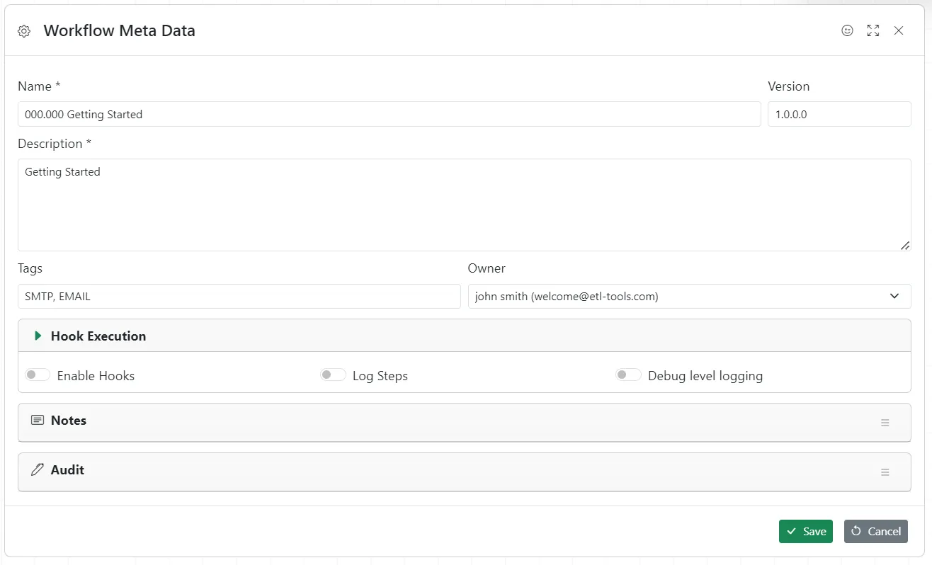 Workflow dialogue